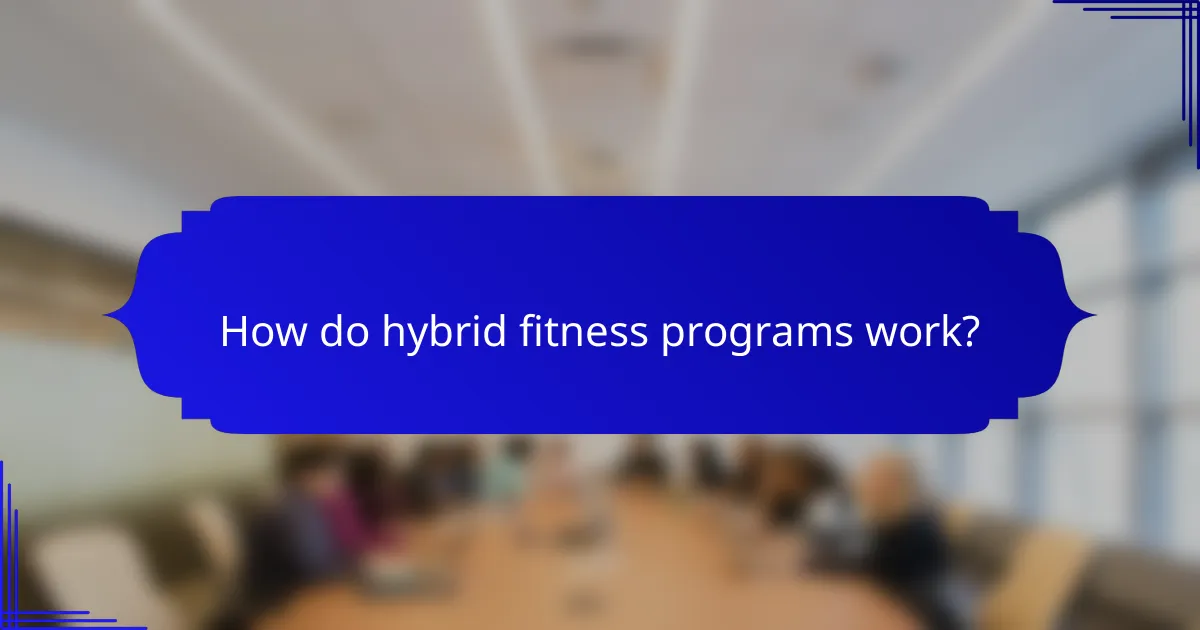 How do hybrid fitness programs work?