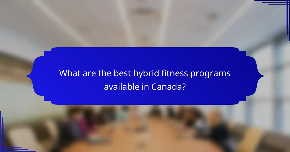 What are the best hybrid fitness programs available in Canada?
