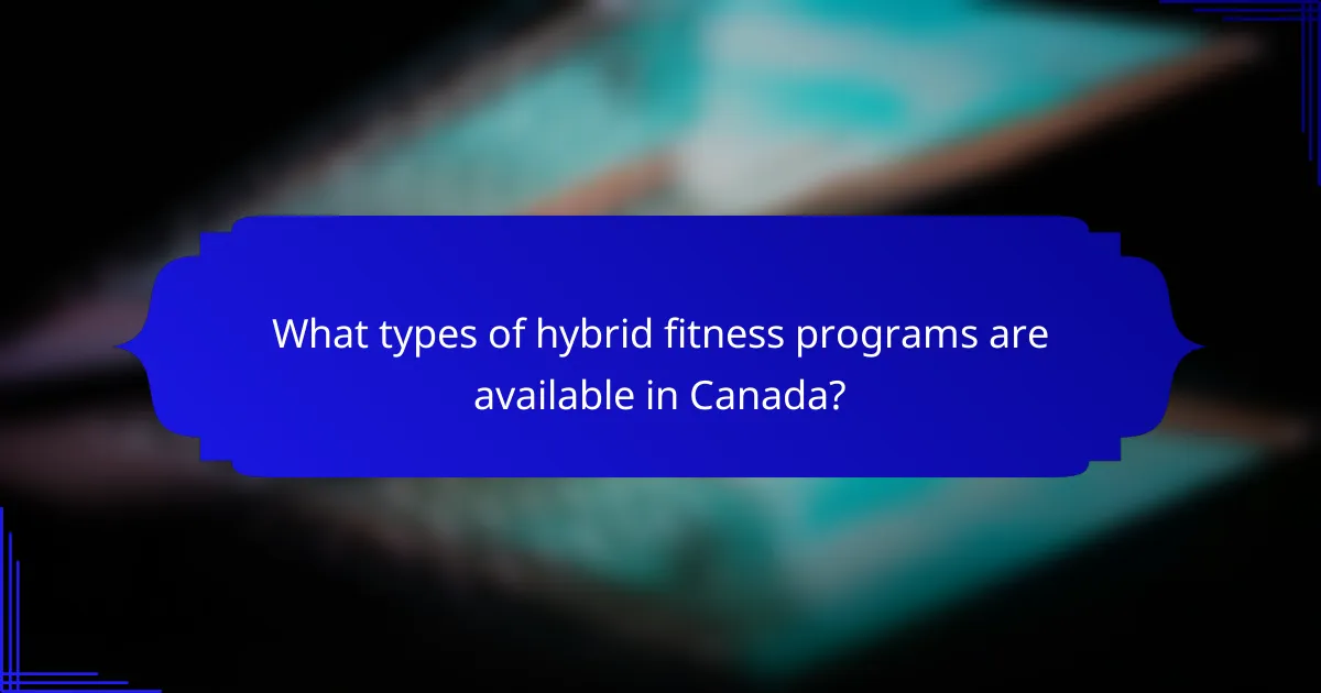 What types of hybrid fitness programs are available in Canada?
